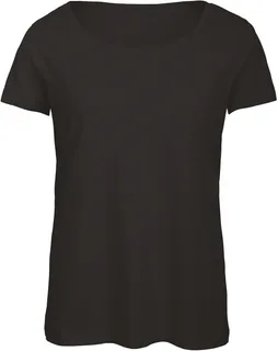 B&C Dames Triblend T-shirt in Black, voorkant