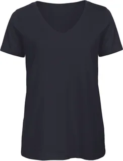B&C Women's V-neck T-shirt in Navy, voorkant
