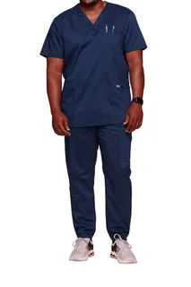 Cherokee Men's tunic with V-neck in Navy, voorkant