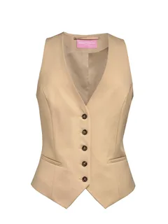 Brook Taverner Damesgilet Béatrice, getailleerde snit in Sand, voorkant