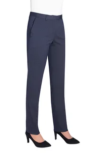 Brook Taverner Pantalon Ophelia in Navy Pin Dot, voorkant