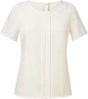 Brook Taverner Blouse in Chinese crêpe FELINA in White, voorkant