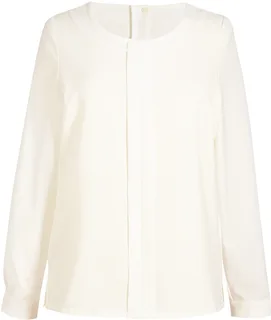 Brook Taverner Riola Crepe de Chine blouse in Cream, voorkant
