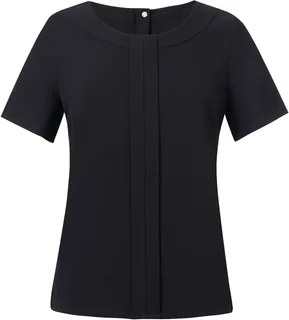 Brook Taverner VERONA Chinese crêpe blouse in Black, voorkant