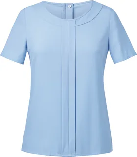 Brook Taverner VERONA Chinese crêpe blouse in Sky Blue, voorkant