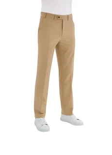 Brook Taverner Heren Pantalon Oliver, getailleerde snit in Sand, voorkant
