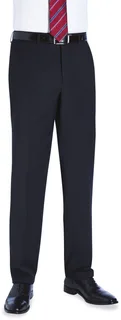 Brook Taverner Flat front pantalon AVALINO in Black, voorkant
