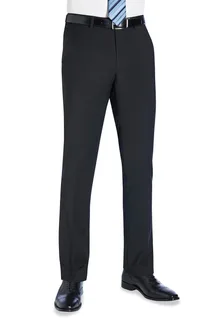Brook Taverner Slim Fit Pantalon Cassino in Black, voorkant
