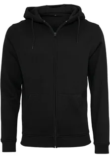 Build Your Brand Zware hoodie met rits in Black, voorkant