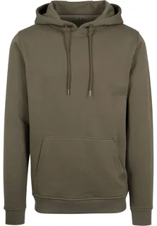 Build Your Brand Heavyweight hoodie in Olive, voorkant