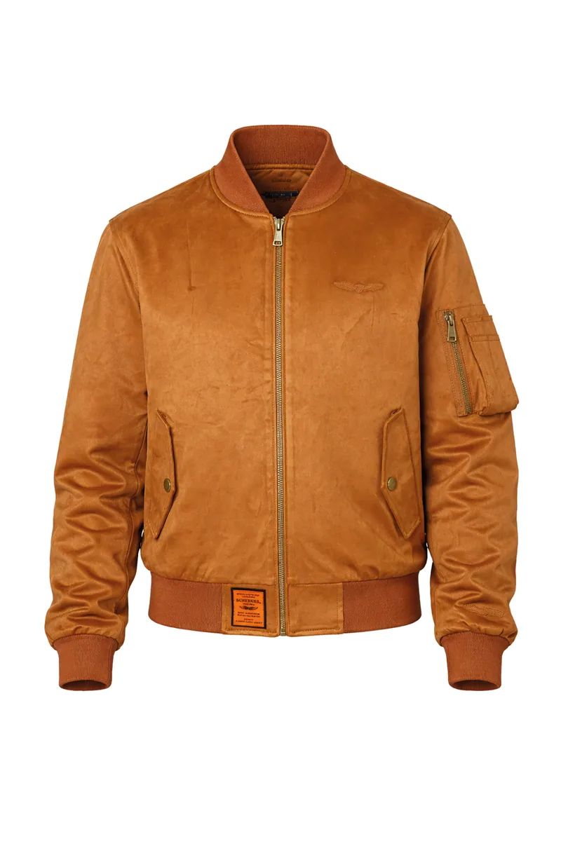 Bombers Original Maydery jacket in Camel, voorkant – te bedrukken met jouw logo of tekst