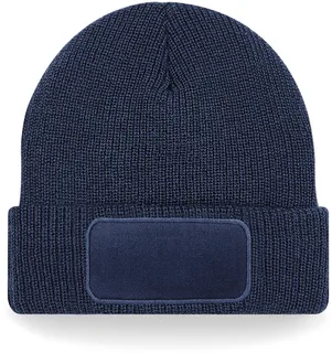 Beechfield Thinsulate™ Patch Beanie in French Navy, voorkant