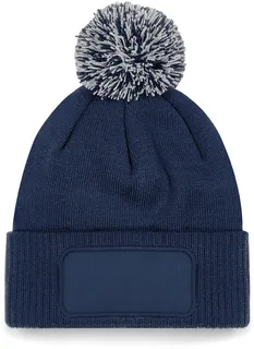 Snowstar® Patch Beanie in French Navy / Light Grey, voorkant