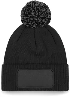 Snowstar® Patch Beanie in Black / Graphite Grey, voorkant