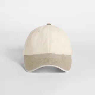 Beechfield Compacte vintage cap met contrasterende klep in Natural / Vintage Desert Sand, voorkant