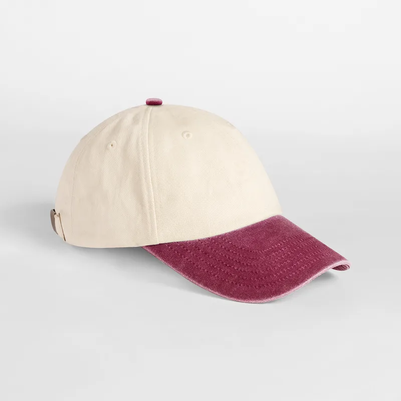 Beechfield Compacte vintage cap met contrasterende klep