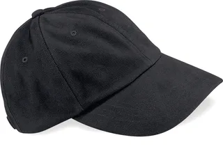 Beechfield Low-profile brushed cotton cap in Black, voorkant