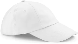 Beechfield Low-profile drill cotton cap in White, voorkant