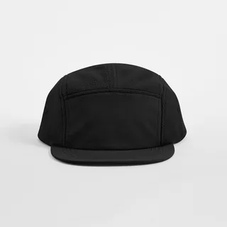 Beechfield Outdoor camper cap in recycled fleece in Black, voorkant