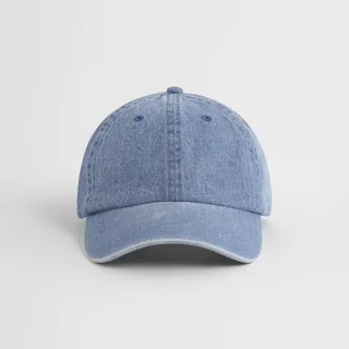 Beechfield Denim cap in Mid blue, voorkant