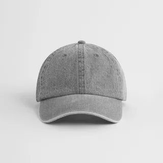Beechfield Denim cap in Acid Grey, voorkant