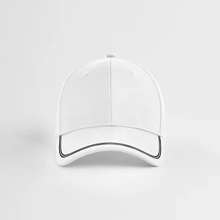 Beechfield Sports cap in White / Black, voorkant