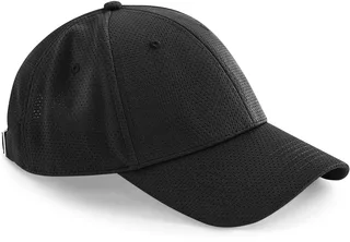 Beechfield Air mesh 6-panel cap in Black, voorkant