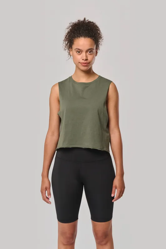 Cropped mouwloos T-shirt voor dames