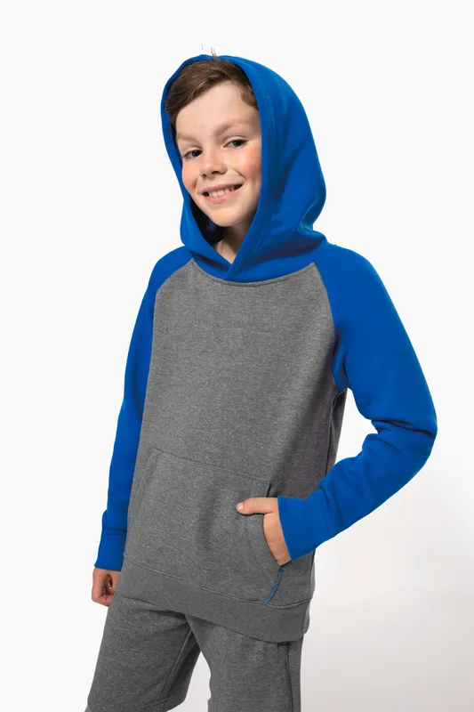 Proact Kinder multisport tweekleurige sweater met capuchon