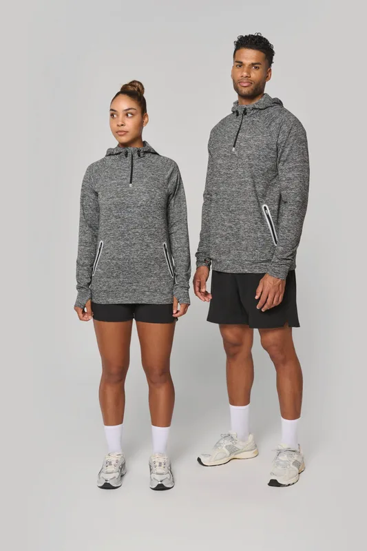Proact Unisex sportsweater met capuchon en ritskraag