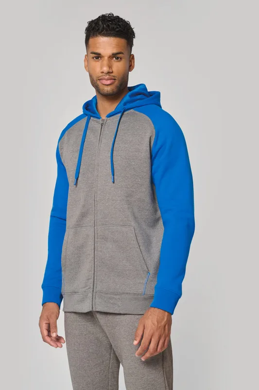 Proact Tweekleurig sweatvest met capuchon unisex