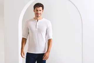 Premier Long John heren T-shirt met opgerolde mouwen – foto 5