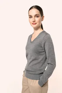 Kariban Premium Ladies' V-neck merino jumper – foto 6