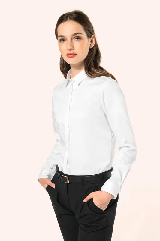 Kariban Premium Damesoverhemd van twill met lange mouwen