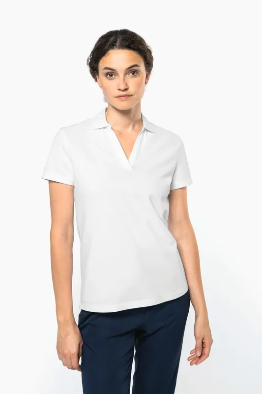 Kariban Premium Supima®-katoenen poloshirt met V-hals voor dames