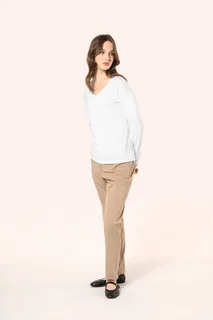 Kariban Premium Ladies' V-neck long-sleeved Supima® t-shirt – foto 7