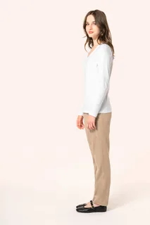 Kariban Premium Ladies' V-neck long-sleeved Supima® t-shirt – foto 3