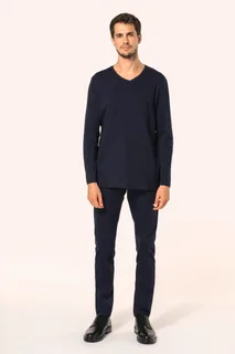 Kariban Premium Men's V-neck long-sleeved Supima® t-shirt – foto 8