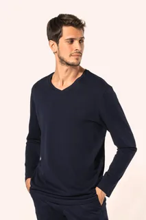 Kariban Premium Men's V-neck long-sleeved Supima® t-shirt – foto 1