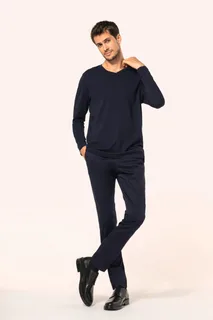 Kariban Premium Men's V-neck long-sleeved Supima® t-shirt – foto 6