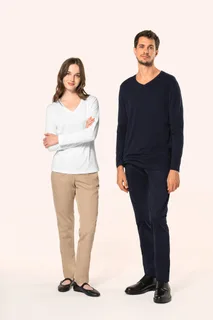 Kariban Premium Ladies' V-neck long-sleeved Supima® t-shirt – foto 9