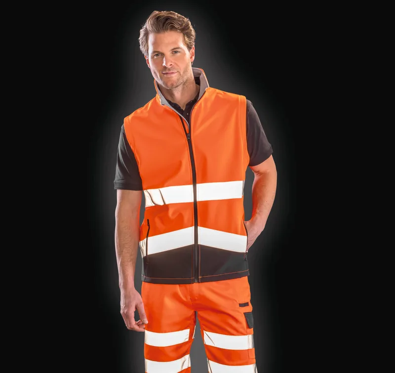 Result Safe Guard Bedrukbare softshell veiligheidsbodywarmer