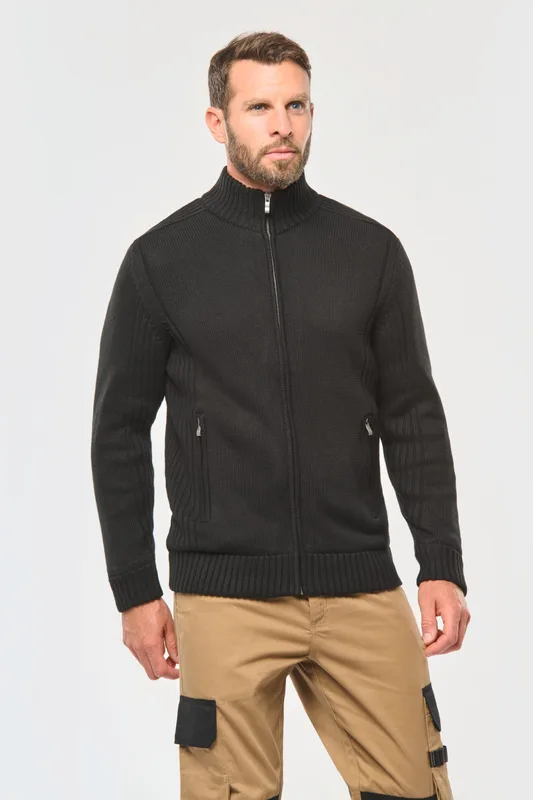 WK. Designed To Work Met fleece gevoerde herencardigan.