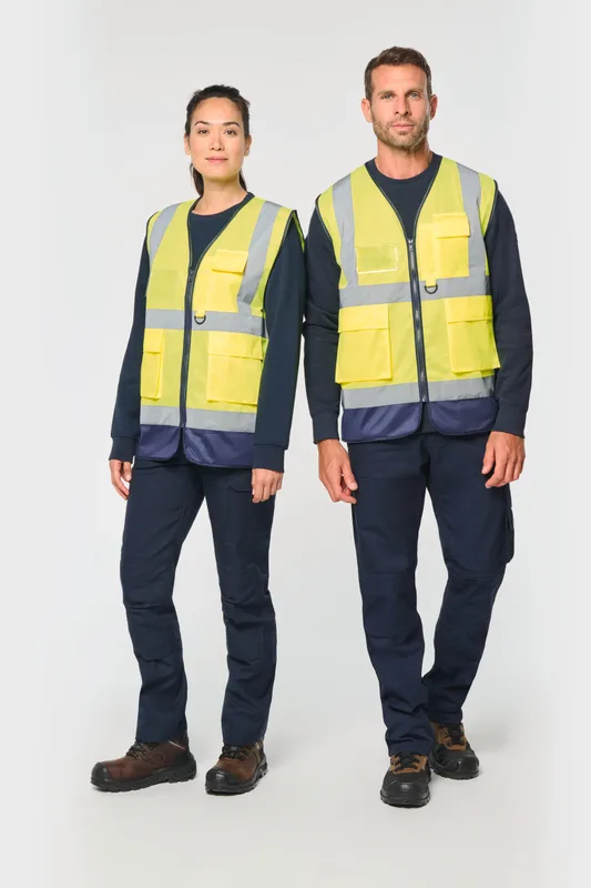 WK. Designed To Work Recycled HI-VIZ SAFETY VEST with zip