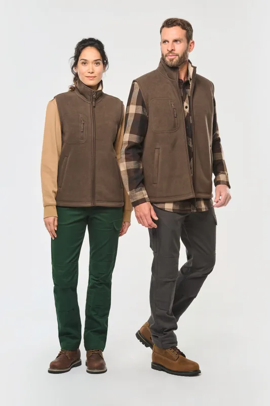 WK. Designed To Work Fleece bodywarmer met binnenkant van sherpa uniseks
