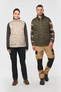 WK. Designed To Work Gewatteerde uniseks bodywarmer van polykatoen multizakken – foto 1