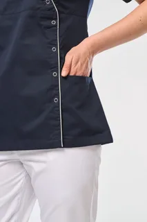WK. Designed To Work Damesblouse van polykatoen met drukknopen – foto 7