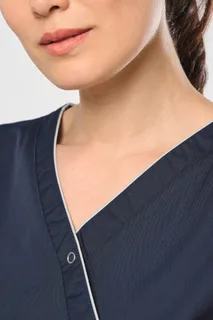 WK. Designed To Work Damesblouse van polykatoen met drukknopen – foto 4