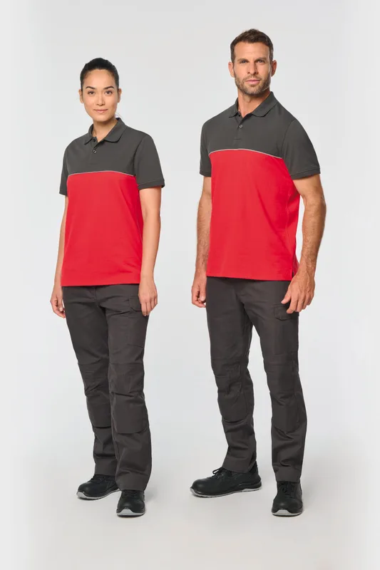 WK. Designed To Work Ecologische uniseks polo met korte mouwen in twee kleuren