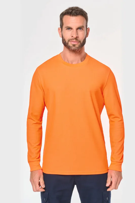 WK. Designed To Work Unisex eco-friendly polycotton long-sleeved t-shirt